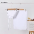 Detailed view of white modal stretch baby bonnet with matching chiffon scarf set - No.12 (White)