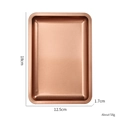 Rectangular rose gold stainless steel jewelry tray with dimensions 18cm x 12.5cm - Rectangular Tray - Champagne Gold