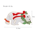 Detailed size specifications for the enamel polar bear Christmas brooch with dimensions - XZ5014 Polar Bear
