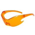 Gafas de sol punk Y2K con lentes creativas naranjas en forma de llama y acabado traslúcido - Naranja