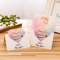 Minimalist Christmas and New Year greeting cards with watercolor heart and Santa design - Merry Christmas (Gradient)
