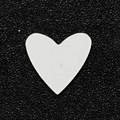 Collar de relicario de corazón de acero inoxidable 316L en variante blanca - 10 piezas de láminas de aluminio en forma de corazón (sin collar) / Plateado