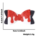 Halloween glitter bow hair clip with red drip pattern measuring 9cm by 4.6cm - Blood Stains Bow Hair Clip