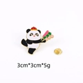 Cartoon panda enamel pin with red hat and candy, 3cm gold-plated souvenir badge - Panda With Red Hat And Candied Haw