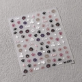 Autocollants 3D pour ongles avec pattes de chat colorées et motifs cœurs, modèle M-337 - Style Pattes de Chat et Cœurs (m337)