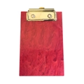 Red marble acrylic clipboard with premium gold metal clip for office and school - Water Ripple - Red