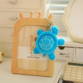 Sky blue plush turtle keychain with white shell patterns and a silver metal clasp - Sky Blue Style (Style 7) / 10cm