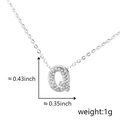Silver letter Q necklace with shimmering zircons and detailed dimensions for styling - Silver Letter-Q