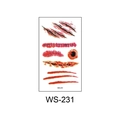 Waterproof Halloween temporary tattoo sheet with realistic wound scars and scratches WS-231 - Scars Scratches (WS231)