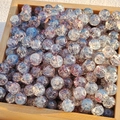 8-10mm blue and purple cracked glass beads in a wooden box for DIY jewelry making - M73# Kou Grey [8MM Water Dyed]
