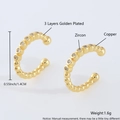 18k gold plated copper ear cuff set with round beads and inlaid cubic zirconia - Gold Plated Ear Cuff with Zircon EL02-7