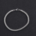 Polished silver stainless steel braided chain bracelet with secure lobster clasp for men - 21cm / Silver/3.0mm Dragon Bone Chain