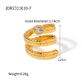 Detail showing dimensions of 18k gold plated snake ring with zircon inlay and weight - Snake Retro Style (JDR2311010-7)