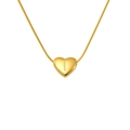 Polished gold heart pendant necklace featuring engraved letter I on a sleek snake chain - Letter I (Snake Chain)