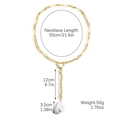 Gold paperclip chain necklace with heart clasp and baroque pearl pendant detail - Single Large Irregular Pearl Heart Clasp Necklace (N2312-3)