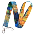 Neck lanyard with Van Gogh Cafe Terrace at Night print and durable metal lobster clasp - Café Terrace at Night (KP528-7)