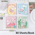 Mini A7 spiral notebooks featuring cute floral rabbit illustrations in four pastel colors - Flower Rabbit
