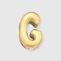 Golden 3D balloon style letter G pendant charm for personalized jewelry making - Letter G / 14K Gold