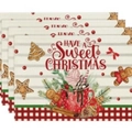 Set of 4 Christmas placemats featuring gingerbread and sweet christmas print - Sweet Gingerbread Man (Pack of 4)