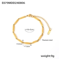 Goldfarbenes Titanstahl-Gliederkettenarmband mit geometrischen Gliedern und Karabiner - Gold Poliertes Armband (TXE079) / Gold