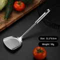 Thickened stainless steel kitchen spatula, size 31.2x9.5cm, weighted 98g for cooking - Thick Cooking Spatula (1mm)