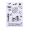 London reisthema transparante siliconen stempelset met Big Ben en vintage iconen - Nr. 6-Londen reisthema