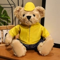 Simpatico orsetto di peluche con giacca gialla e pantaloni blu, regalo bimbi - Set Giallo
