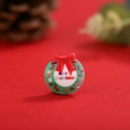 Christmas wreath resin patch with red bow and Merry Christmas text for DIY crafts - No.10 Christmas Wreath