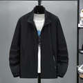 Schwarze Unisex UV-Schutzjacke, leicht mit Reißverschluss, Stehkragen und Taschen - Schwarz 1