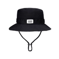 Cappello da sole nero a tesa larga con cordino regolabile per la protezione UV esterna - Nero
