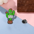 Niedliche Kaktus-Emaille-Anstecknadel mit Spruch Don't Be A Prick auf blauem Hintergrund - Don't Be A Prick Stil (CZ0395-2)