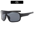Occhiali da ciclismo alla moda con montatura nera lucida e lenti grigie C1 - Montatura Nera Lenti Grigie