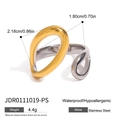 Two-tone twisted stainless steel ring with elegant gold and silver organic design - Two-Tone Twist Design Ring (JDR0111019-PS)