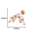 Rose gold wing-shaped stud earring with marquise cubic zirconia stones, size 1.09x0.69cm - Marquise Wing Style (024-7# Rose Gold)
