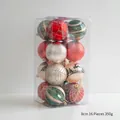 16er Set mehrfarbige 8cm Weihnachtskugeln inklusive rot-grün gestreifter Christbaumkugeln - 8cm 16er Set