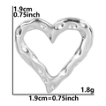 Colgante de corazón plateado con textura martillada, variante de 1,9 cm para collares DIY - Color Acero