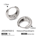 Orecchini a cerchio cicciotti in acciaio inossidabile argento con specifiche tecniche - Orecchini a cerchio grossi (JDE2407020-S) / 18mm / Argento