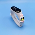 White children's LED digital watch featuring a cute Daisy Duck cartoon silicone band - White Fashion Duck