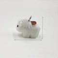 White acrylic horse pendant charm with brown saddle detail for DIY jewelry making - Little White Horse