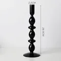 Portacandele moderno in vetro nero lucido con design a sfere minimalista, altezza 26,5 cm - Doppio anello / Nero
