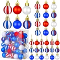 Set di palline decorative patriottiche USA con colori e motivi della bandiera americana - 3CM 54 Pezzi Per Set