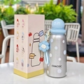 Termo de acero inoxidable plateado con lunares blancos y tapa de esfera azul 400ml - 400ml / Plata (Puntos)