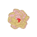 Broche de peonía en esmalte rosa y beige con chapado en oro para accesorios de moda - Peonía Rosa (C1898-4)