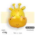 Cute yellow giraffe foil balloon with orange spots for children birthday party decor - SL Korean Giraffe Head