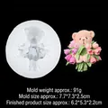 Stampo in silicone orsetto 3D con tulipani per resina fai-da-te con dettagli floreali - 1# Orsetto con Fiori