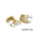 Detailed view of gold irregular textured earrings with 10mm width and 25mm height - Lava Texture Small / Gold - Irregular Liquid Texture (XJA012-012)