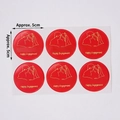 Set of 6 red and gold round engagement cake toppers with We Are Engaged text - Engagement Round Stickers 6Pcs