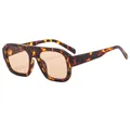 Fashion aviator sunglasses with tortoiseshell frames and brown translucent lenses - Tortoise Frame Champagne Lens