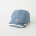 Detail of baby soft brim baseball cap with tomorrow is another day embroidery in blue - Tomorrow / Blue