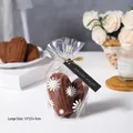 Large daisy pattern bread bag 15x23cm with gold ties and everyday gift tags - Daisy Series / 15x23+3cm (50 Pieces/Pack)